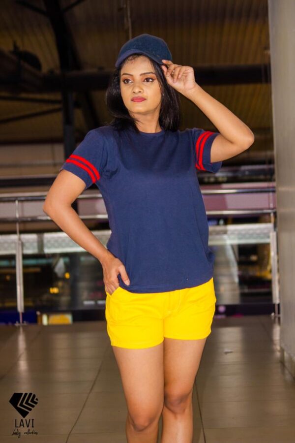 Womens Hot Short Yellow - Image 4