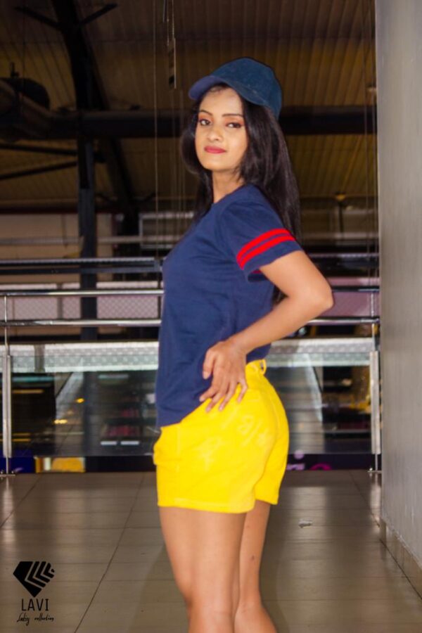Womens Hot Short Yellow - Image 3